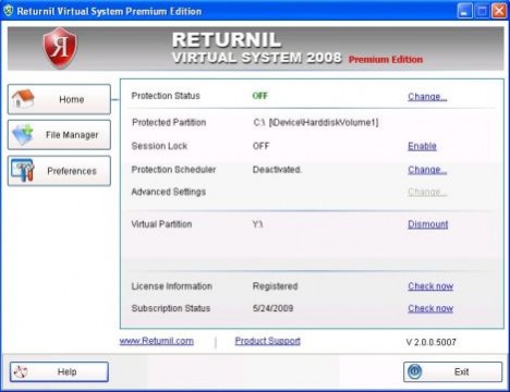 returnil virtual system personal edition