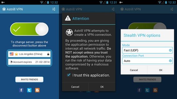 astrill vpn android settings icon