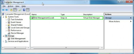 navigate disk management tool