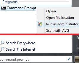 Run Command Prompt as Administrator