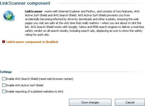 Disable AVG LinkScanner