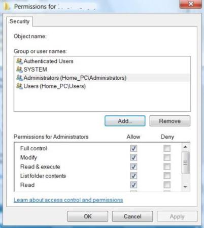 Assign Full Control Permissions