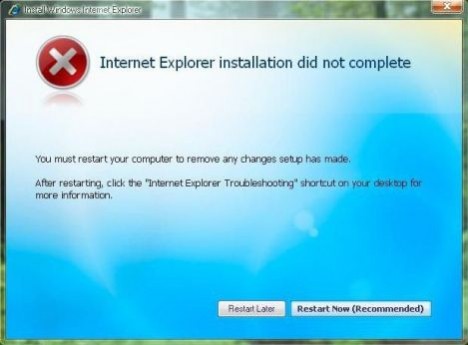 IE7 Installation Did Not Complete