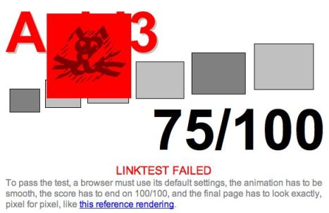 Safari 3.1 Fails Acid3 Test
