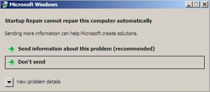 Send Problem Information to Microsoft