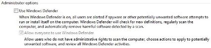 Uninstall Windows Defender