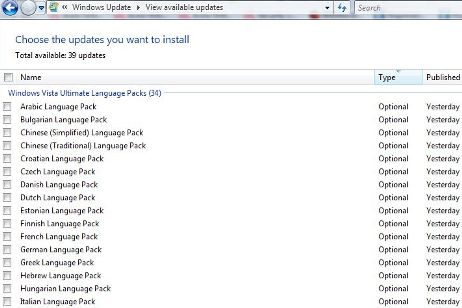 MUI Language Packs for Windows Vista SP1