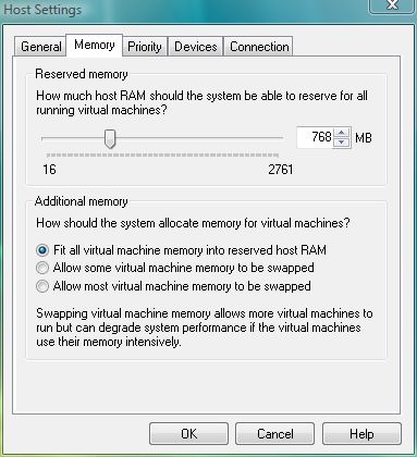 Host Settings Reserved Memory Additional Memory