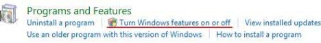 Turn Windows features on or off