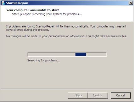 Startup Repair in Windows RE