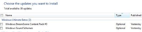 Windows Ultimate Extras in Windows Update