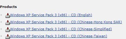 Windows XP SP3 Downloads at MSDN