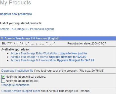 Free Acronis True Image 8 Personal Serial Number