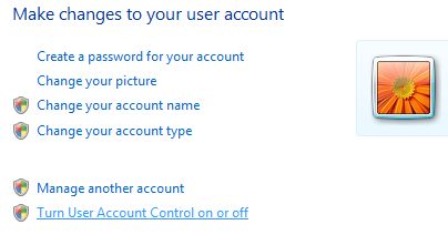 Turn Off and Disable User Access Control in Vista