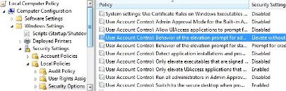 Turn Off User Access Control using Group Policy
