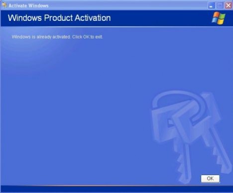 Windows XP is already activated.