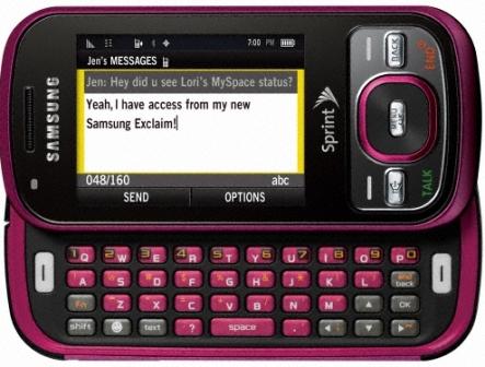 Samsung Exclaim M550 raspberry qwerty