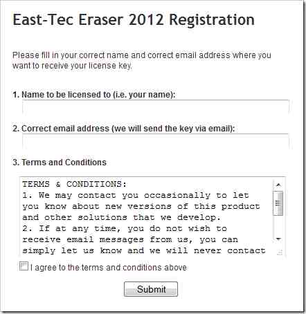 East-Tec Eraser 2012 10.0.6.100 serial key or number