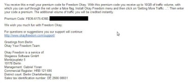 OkayFreedom VPN Free Premium Version Code email