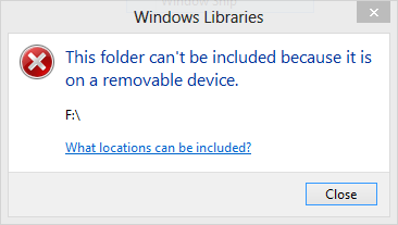 Removable Drive Cannot Add into Library