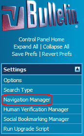 vBulletin Navigation Manager