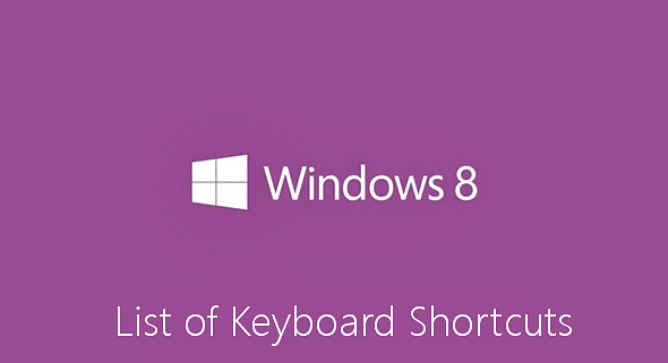 Windows 8 Keyboard Shortcuts (Accelerator Keys or Hotkeys)