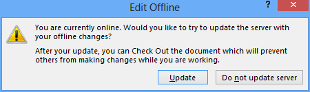 Updating Offline Changes to SharePoint Server