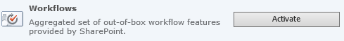 Activate SharePoint Workflow Features