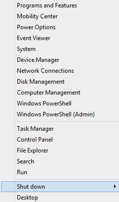 How to Shutdown, Restart or Hibernate Windows 8.1 PC Using “Win+X” Menu