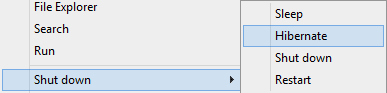 How to add Hibernate Windows 8.1 PC Using “Win+X” Menu