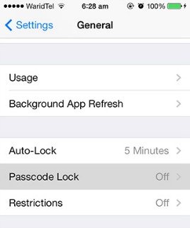 Disable passcode lock ios-7