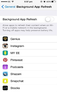 iOS 8 Background App Refresh