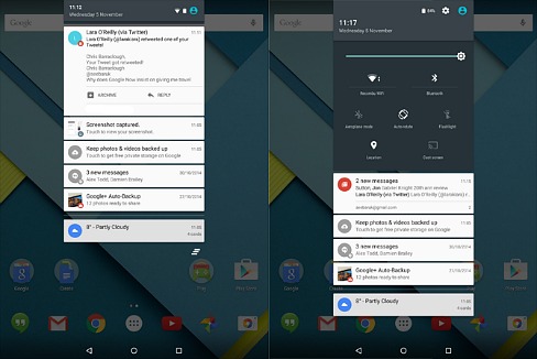 Android 5.0 Lollipop notification