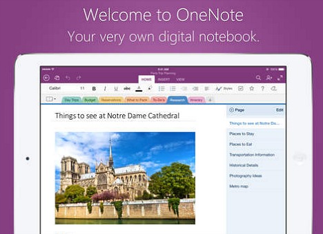 Microsoft OneNote for iPad Free Download