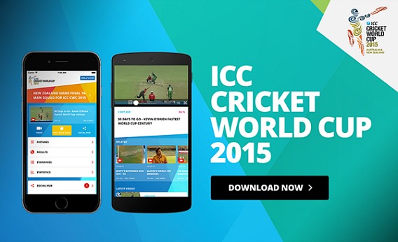 ICC Cricket World Cup 2015 Official App For iOS And Android Free Watch Live