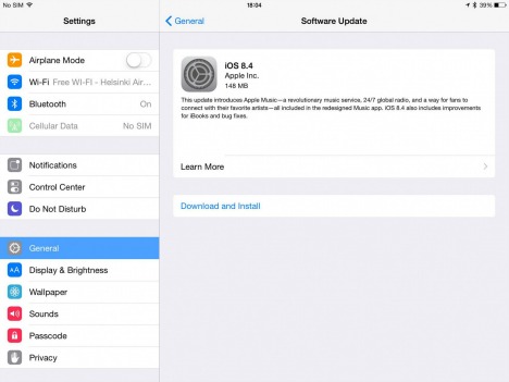 Apple iOS 8.4 Released For iPhone, iPad, and iPod touch with Apple Music, Beats 1 (What's new in iOS 8.4 and IPSW Links For iOS 8.4)