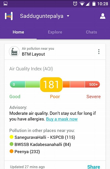 Helpchat Personal Assistant App Now Feature To Alert Users About Air Quality