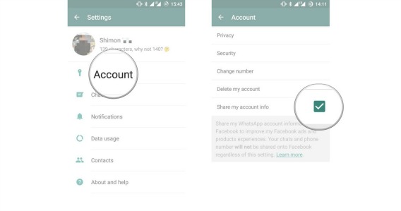 How To opt out WhatsApp Sharing Your Personal Information with Facebook if already agreed to the New Terms of Service and Privacy Policy