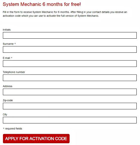 Iolo System Mechanic Free Download With 6-Months Genuine License Key Code Promo Page