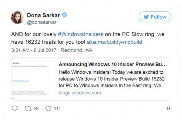 Windows 10 Insider Preview Build 16232 Available for Slow Ring Insiders Member